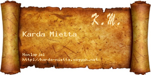 Karda Mietta névjegykártya
